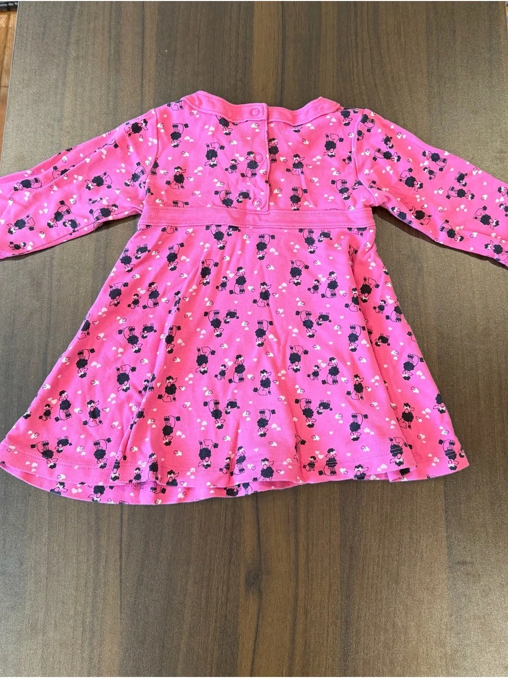 Gymboree Vintage Y2K Pink Floral & Poodle Long Sleeve Twirl Girls Dress 12-18m